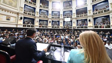 El gobernador Axel Kicillof en el discurso de apertura de las sesiones ordinarias en la Legislatura. (Gobernación)