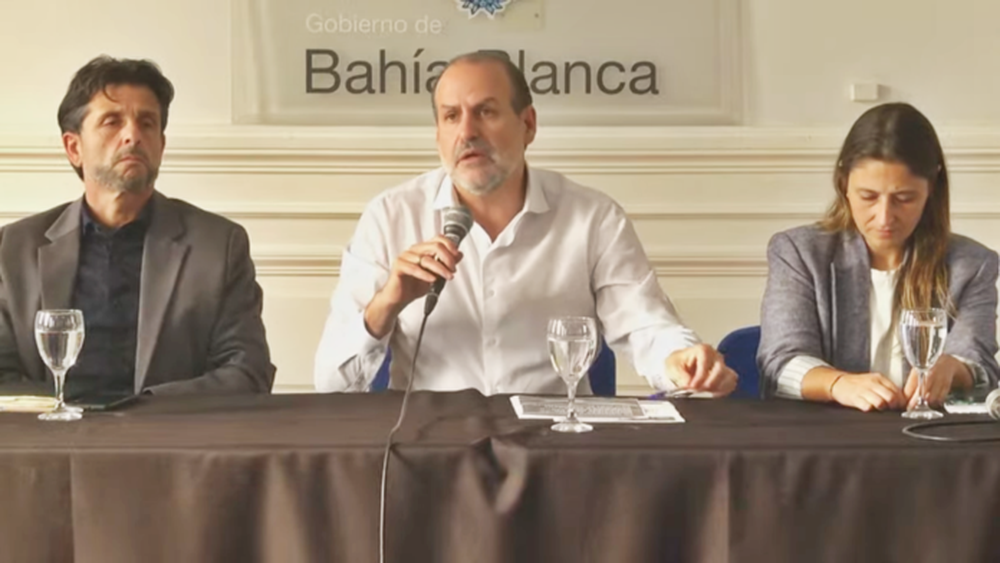 El intendente de Bahía Blanca, Federico Susbielles, dio una conferencia de prensa a 20 días del temporal que desató una trágica inundación en el distrito.