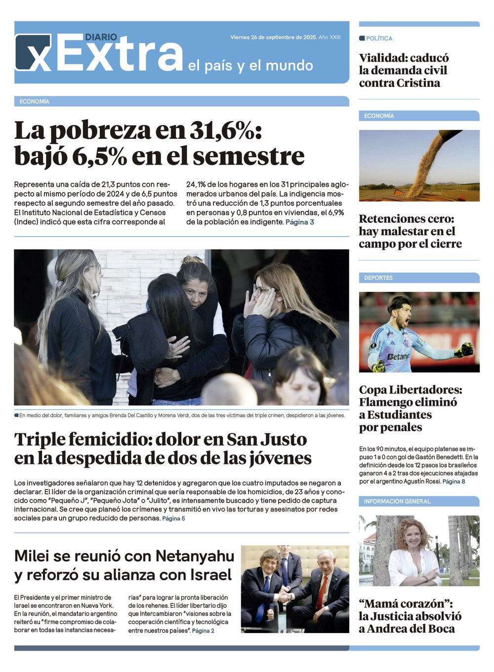 Tapa color Diario Extra - 26-09