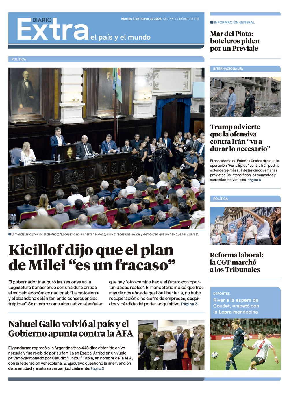 Tapa Diario Extra - 03-03