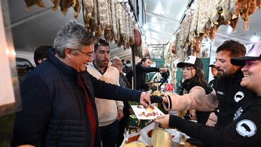 El ministro de Desarrollo Agrario, Javier Rodríguez, en la Fiesta del Salame Quintero en Mercedes.&nbsp;