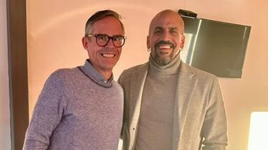 Juan Sebastián Verón, referente máximo de Estudiantes de La Plata, y el empresario Foster Gillett.