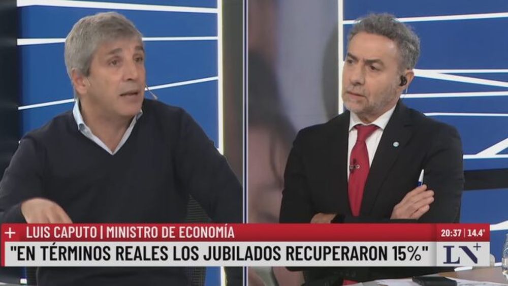 “Toto” Caputo y Luis Majul en LN+. (Captura de video)