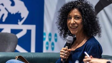 Leila Guerriero, la escritora nacida en Junín, en la apertura de la reciente Feria del Libro de Buenos Aires.