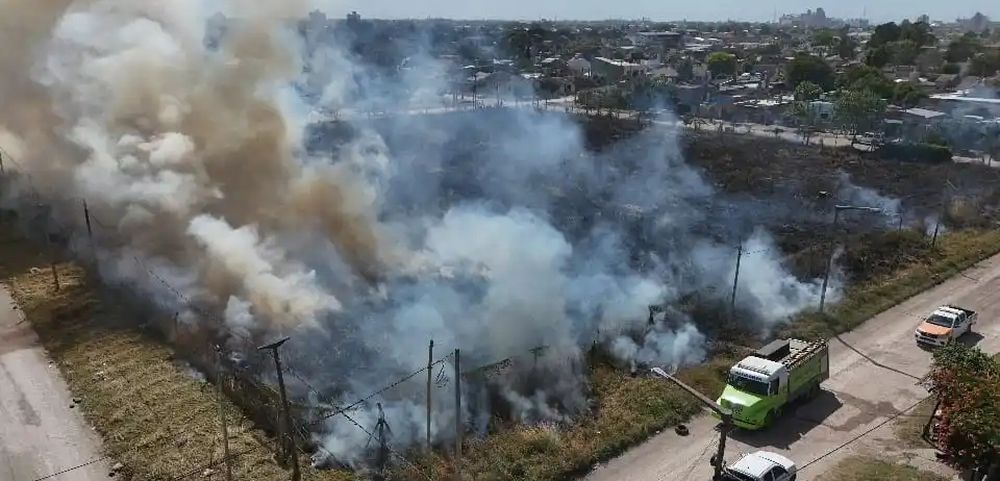 El último incendio de pastizales en Necochea se produjo en la mañana de este viernes 2 de enero.