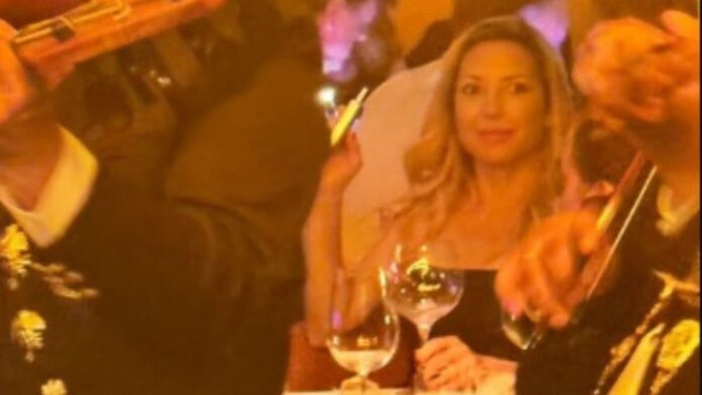 Fabiola Yáñez, el martes por la noche, en un exclusivo restorán de Madrid.