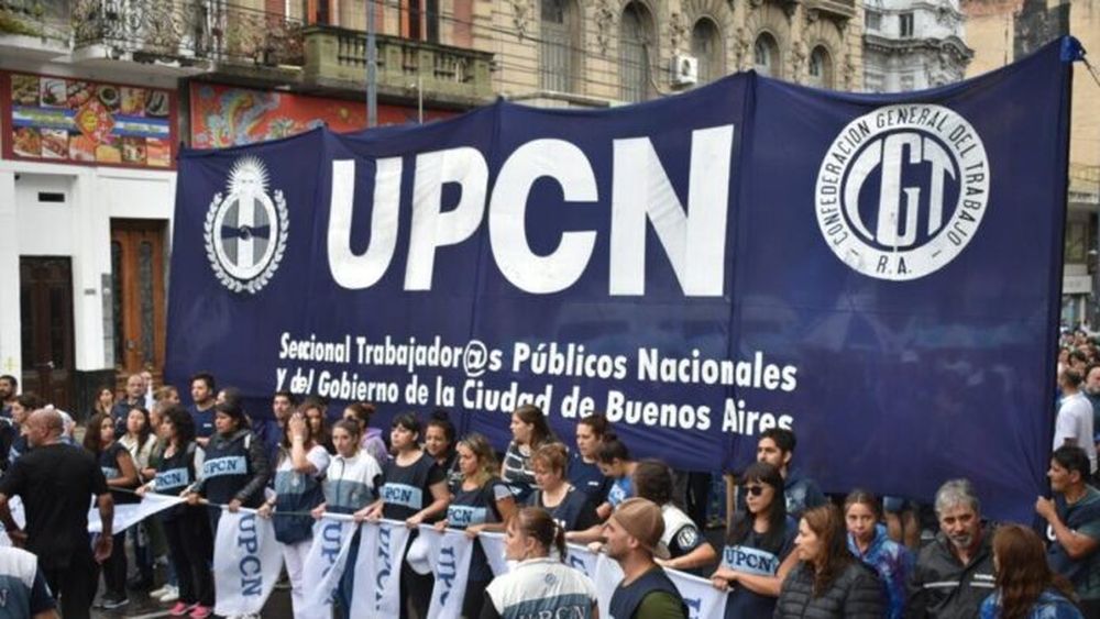 El gremio UPCN (Unión del Personal Civil de la Nación) nuclea trabajadores estatales.