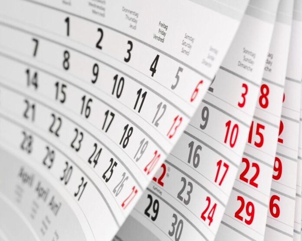 Los feriados en agenda.
