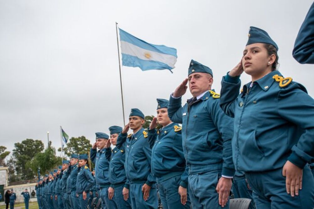 Un grupo de cadetes penitenciarios bonaerenses.