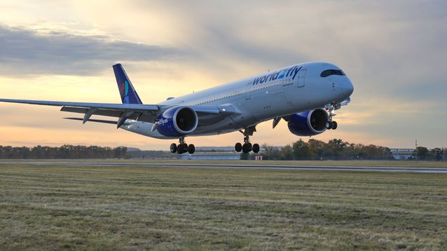 Un avión de la empresa World2Fly.