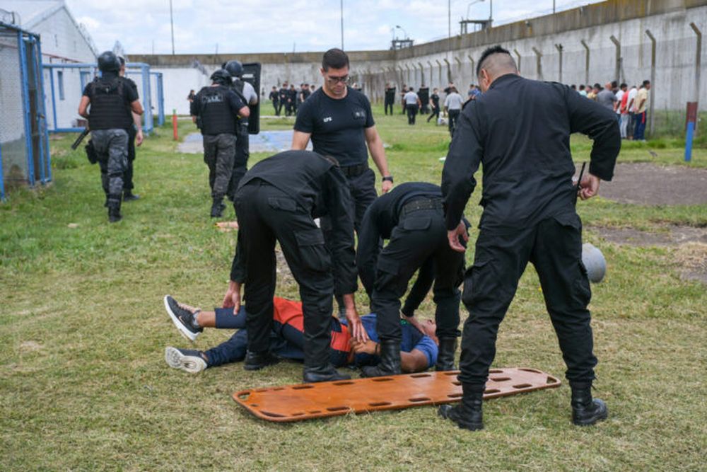 Uno de los simulacros de incendio en cárceles bonaerenses. (SPB)