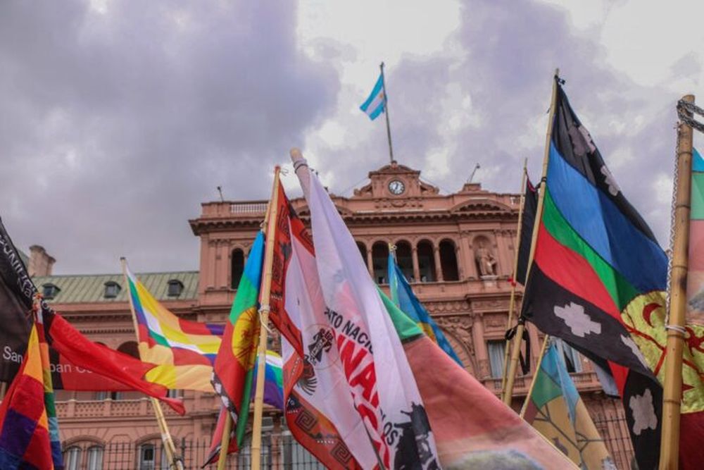 Una protesta de los pueblos originarios.