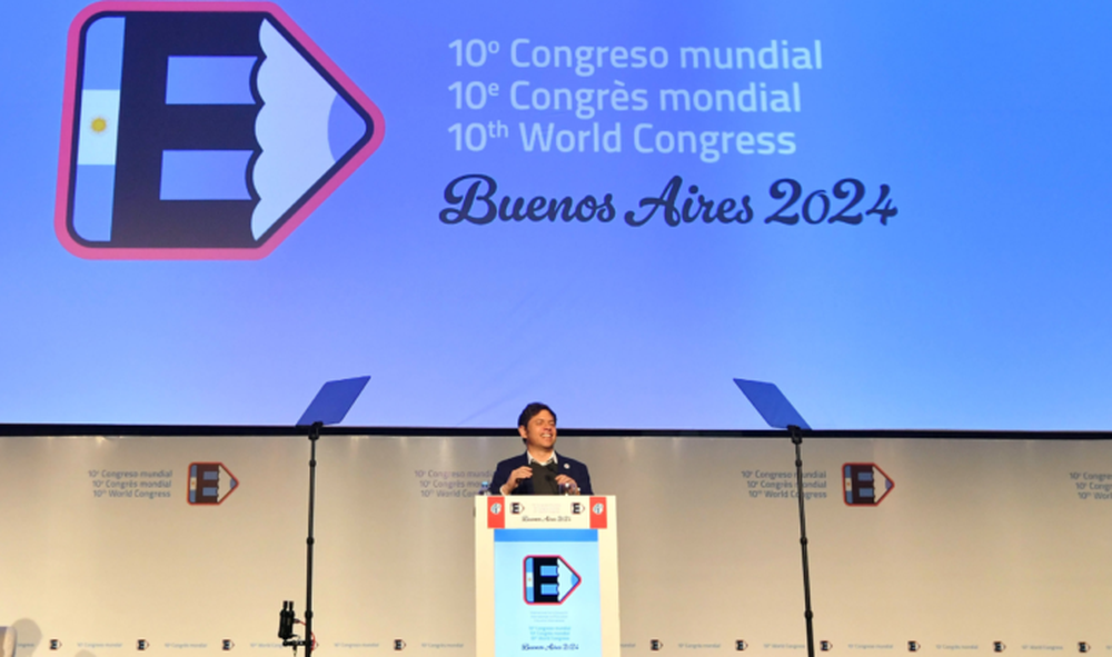 El gobernador de la provincia de Buenos Aires, Axel Kicillof, participó de la apertura del 10° Congreso Mundial de la Internacional de Educación (IE). (Gobernación)
