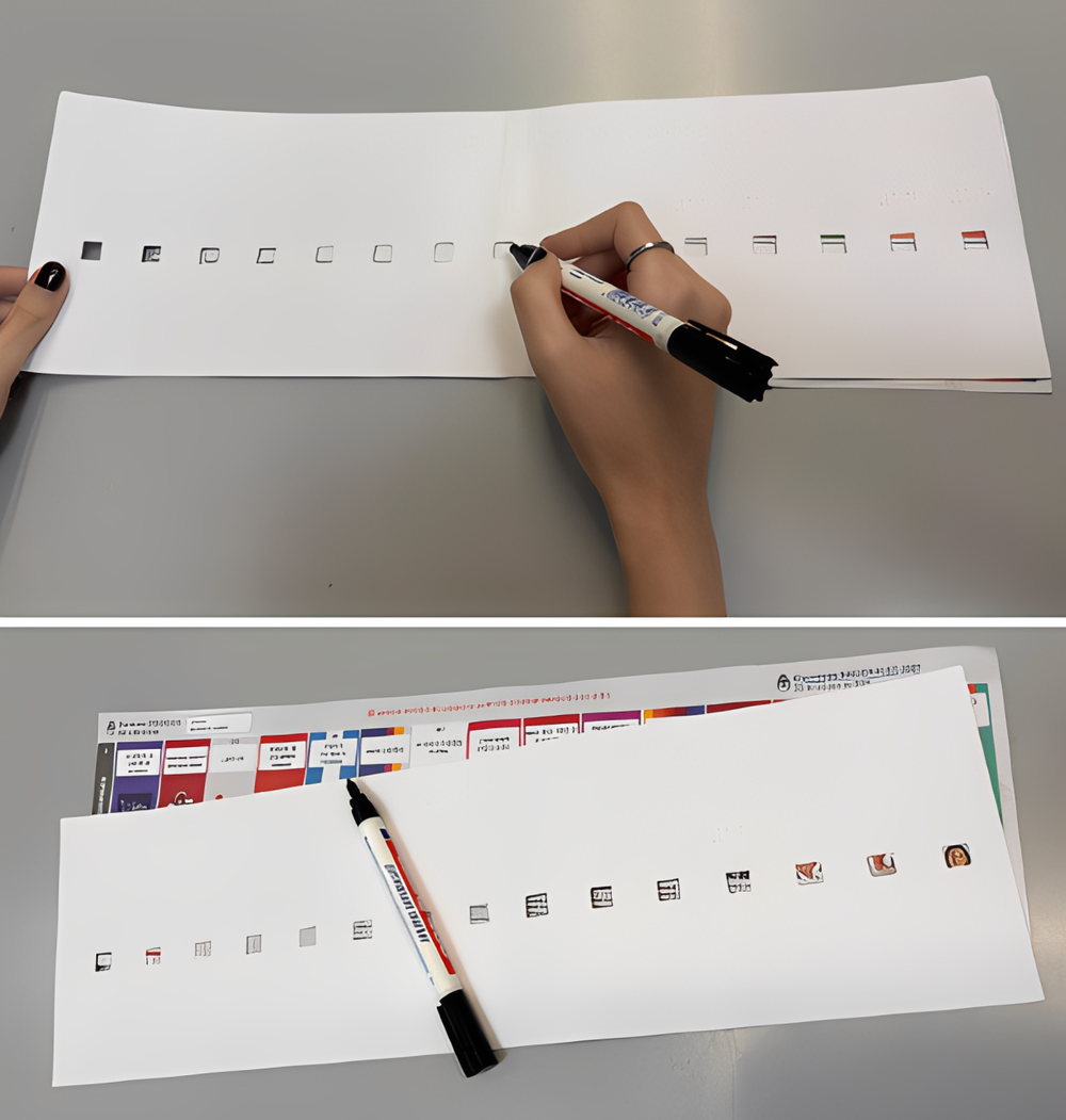 La plantilla para la BUP que pueden usar personas ciegas y con discapacidad visual.