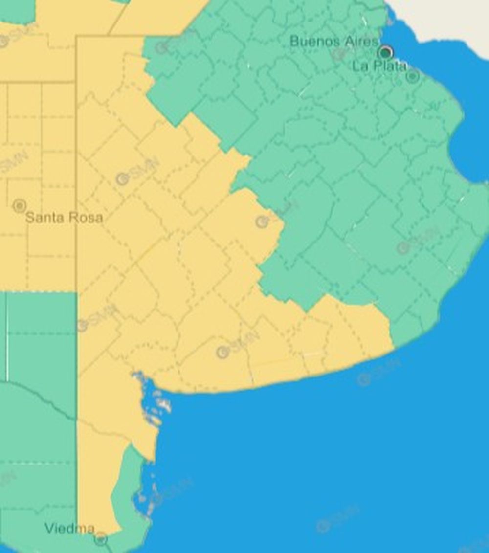 Domingo y lunes con tormentas en la provincia de Buenos Aires. - SMN -