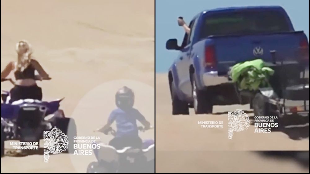 Combo letal: un niño en cuatriciclo, una mujer sin casco y el conductor de una camioneta filmando Combo letal: un niño en cuatriciclo, una mujer sin casco y el conductor de una camioneta filmando