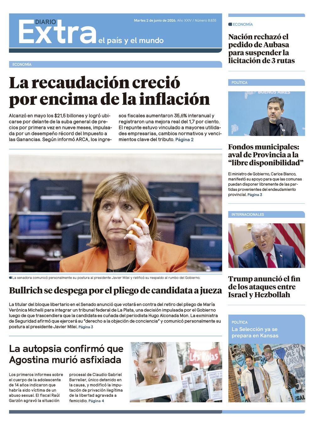 Tapa Diario Extra - 02-06