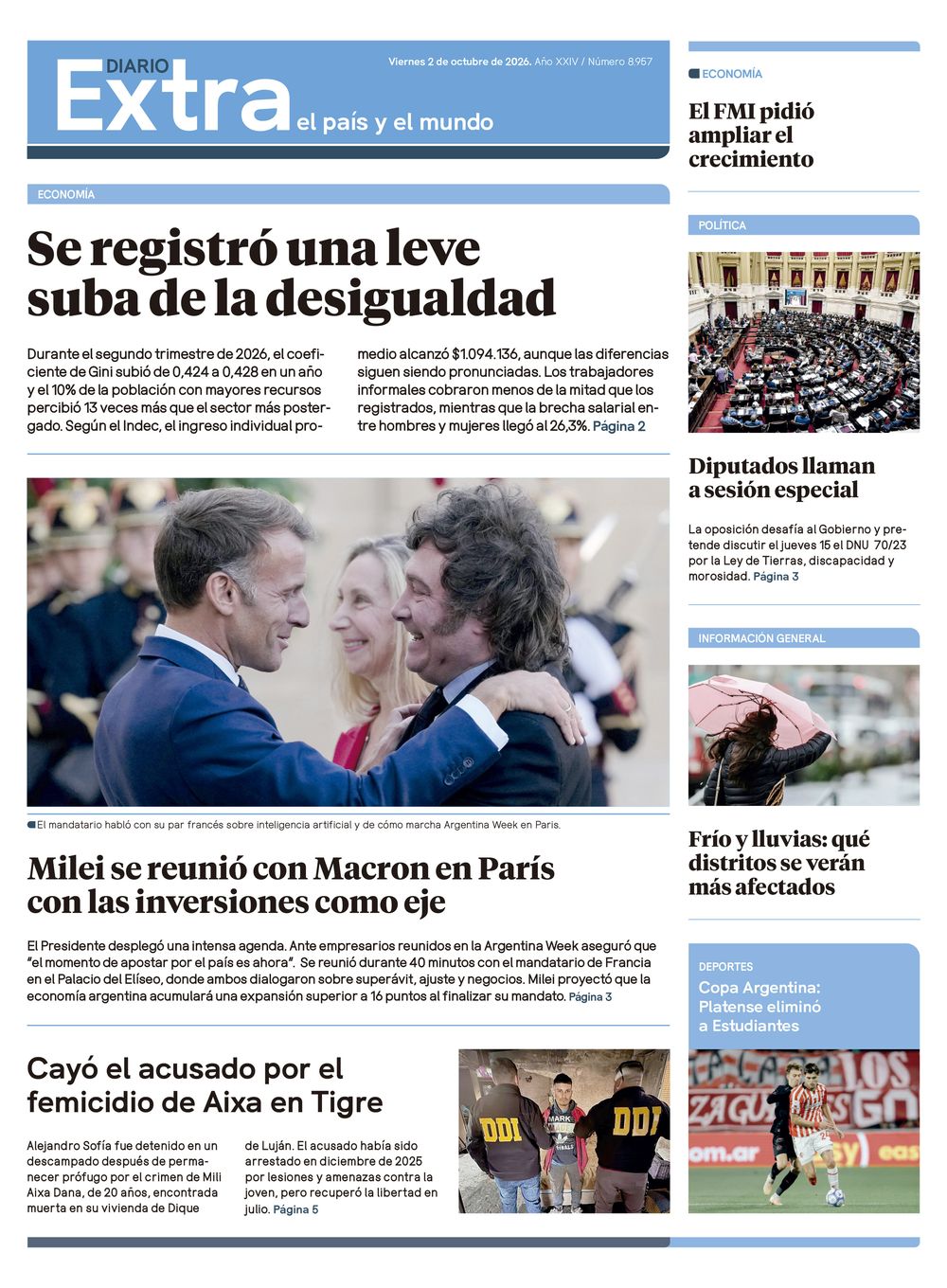 Tapa Diario Extra - 02-10