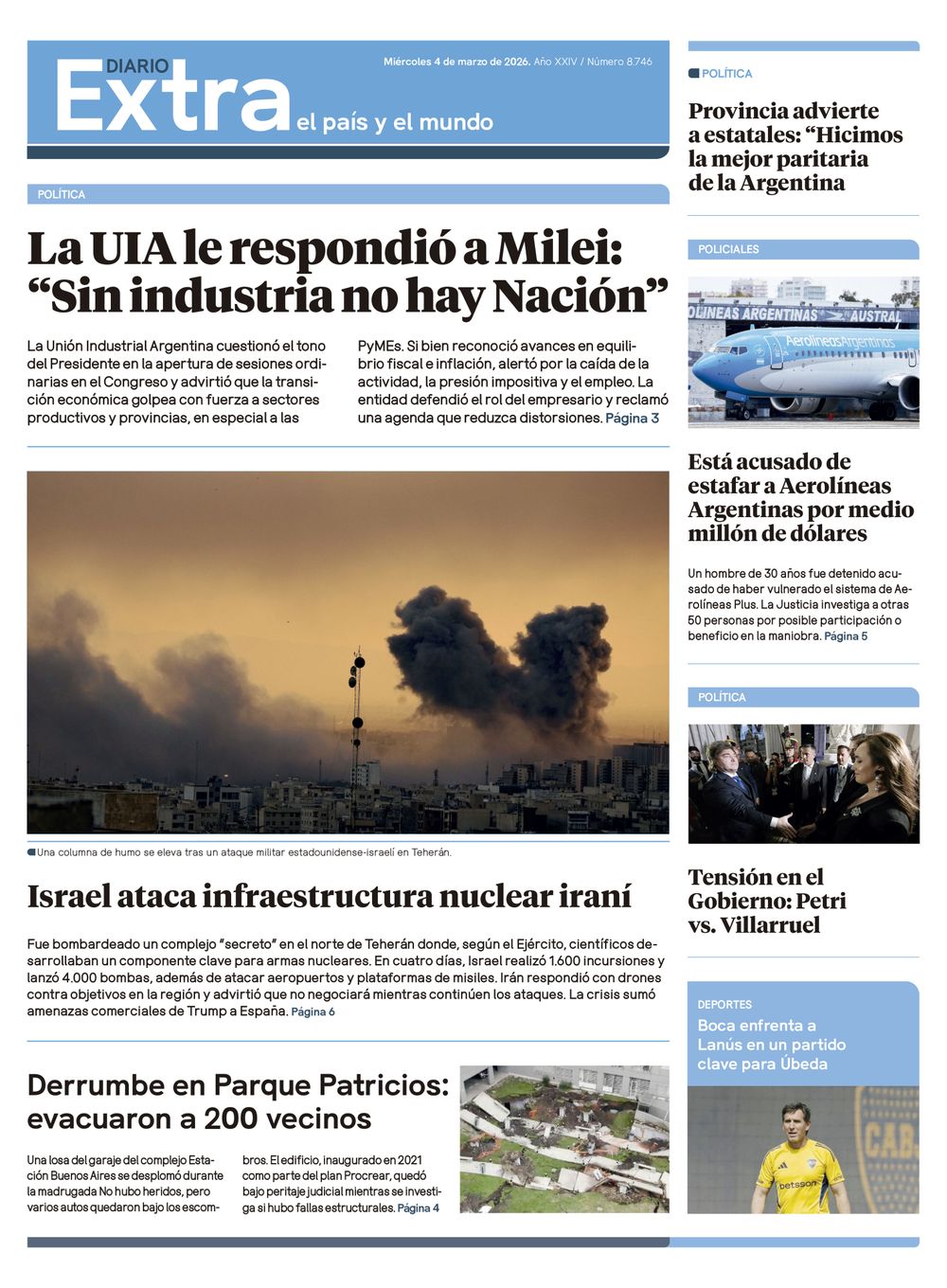 Tapa Diario Extra - 04-03