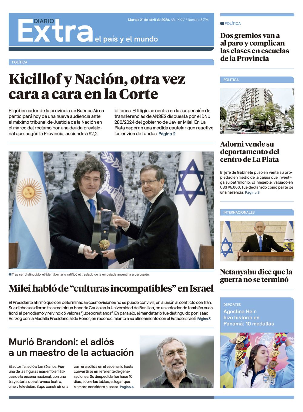 Tapa Diario Extra - 21-04