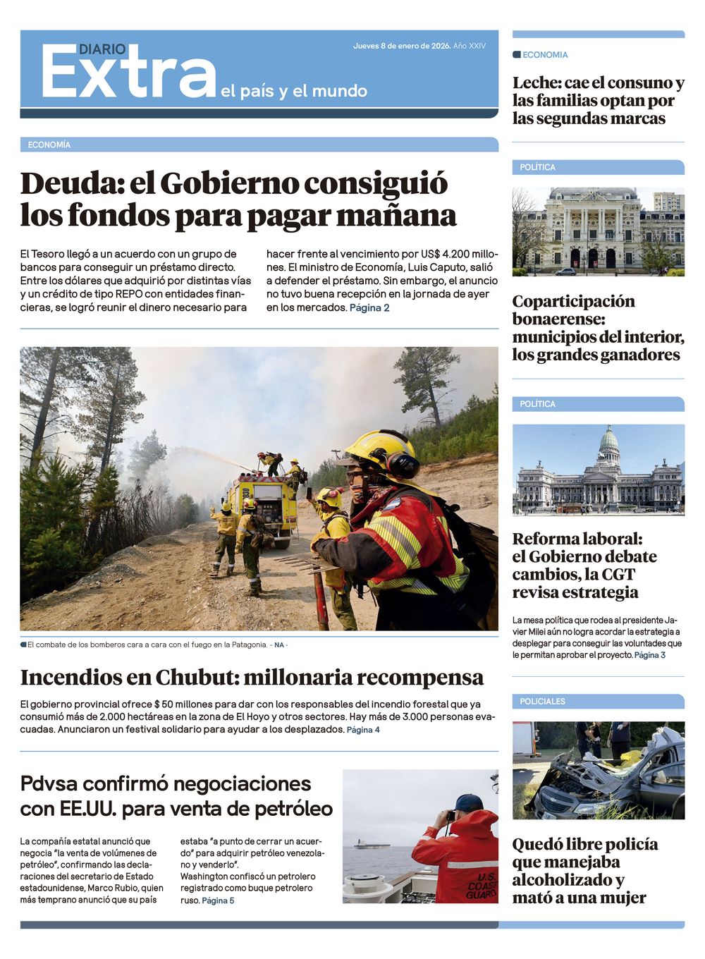 Tapa Diario Extra - 08-01