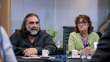 Roberto Baradel, Secretario General de SUTEBA y Adjunto de CETERA, y Sonia Alesso, Secretaria General de CETERA. (X/CETERA)