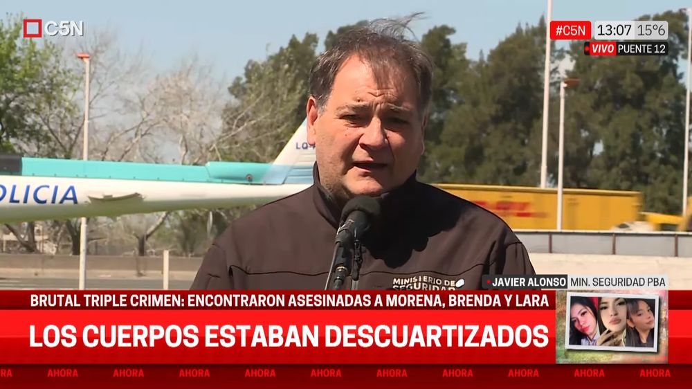 Javier Alonso, ministro de Seguridad bonaerense, en conferencia de prensa. (Captura de video)