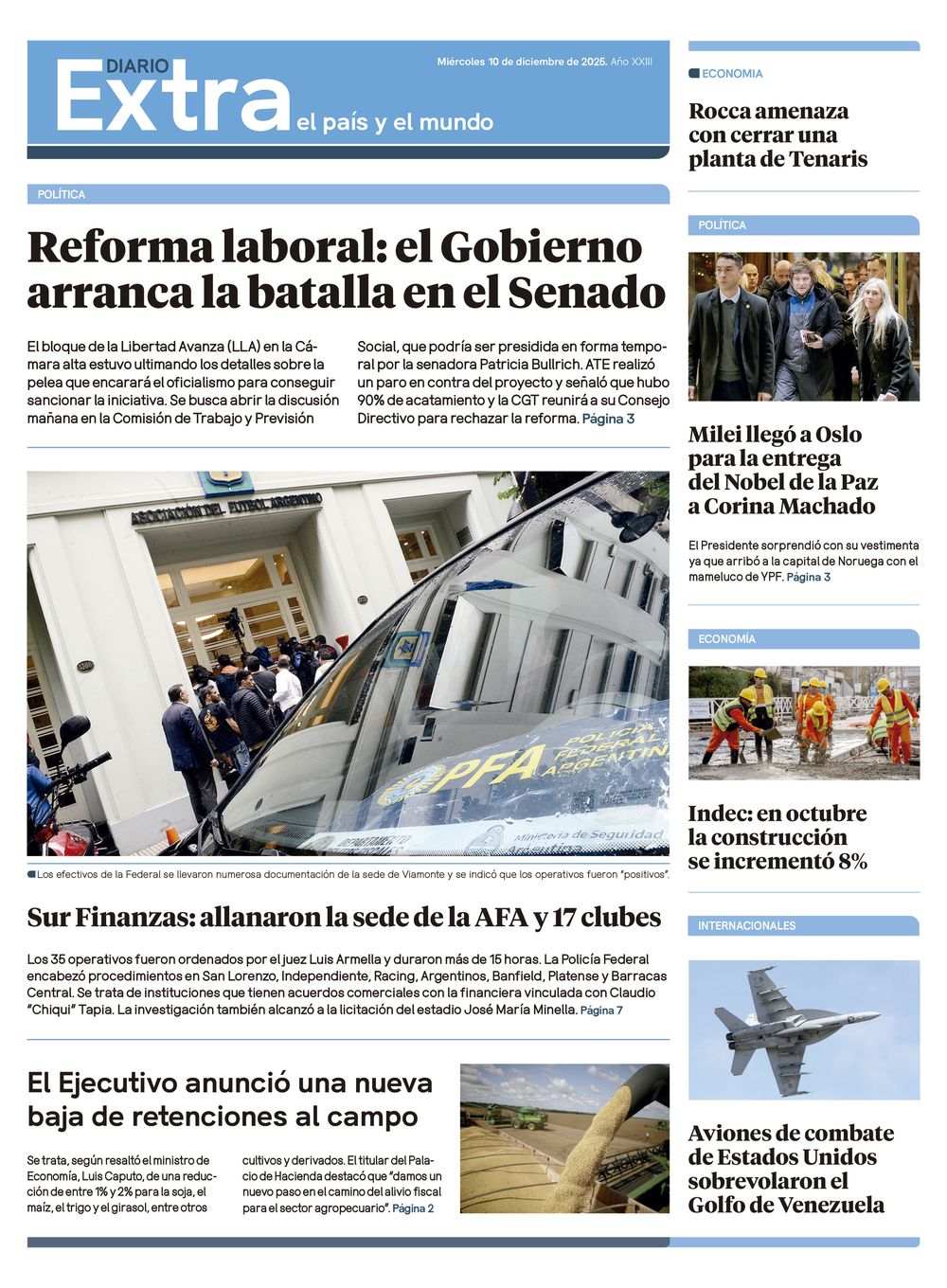 Tapa Diario Extra - 10-12