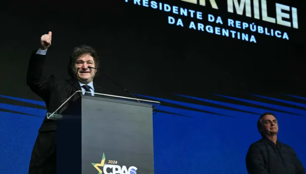 El presidente Javier Milei encabezó este domingo la Conferencia de Política de Acción Conservadora (CPAC) en la ciudad de Camboriú, en Brasil, junto al exmandatario de ese país, Jair Bolsonaro.