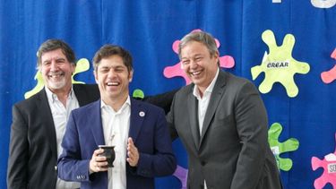 Sileoni, con Kicillof y Cascallares. (Prensa Alte Brown)