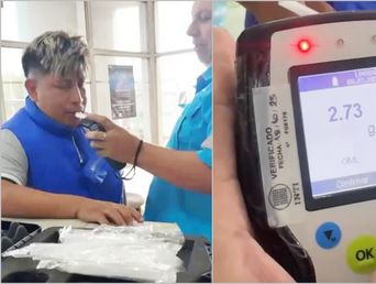 El resultado del alcoholímetro sorprendió a los agentes de la Policía de Hudson. El resultado del alcoholímetro sorprendió a los agentes de la Policía de Hudson.