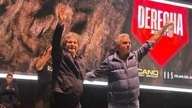 Milei con Pareja en el Derecha Fest.&nbsp;