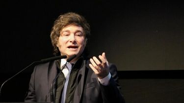 Milei habla en el Primer Congreso de la LIbertad bonaerense. (Prensa Presidencia)