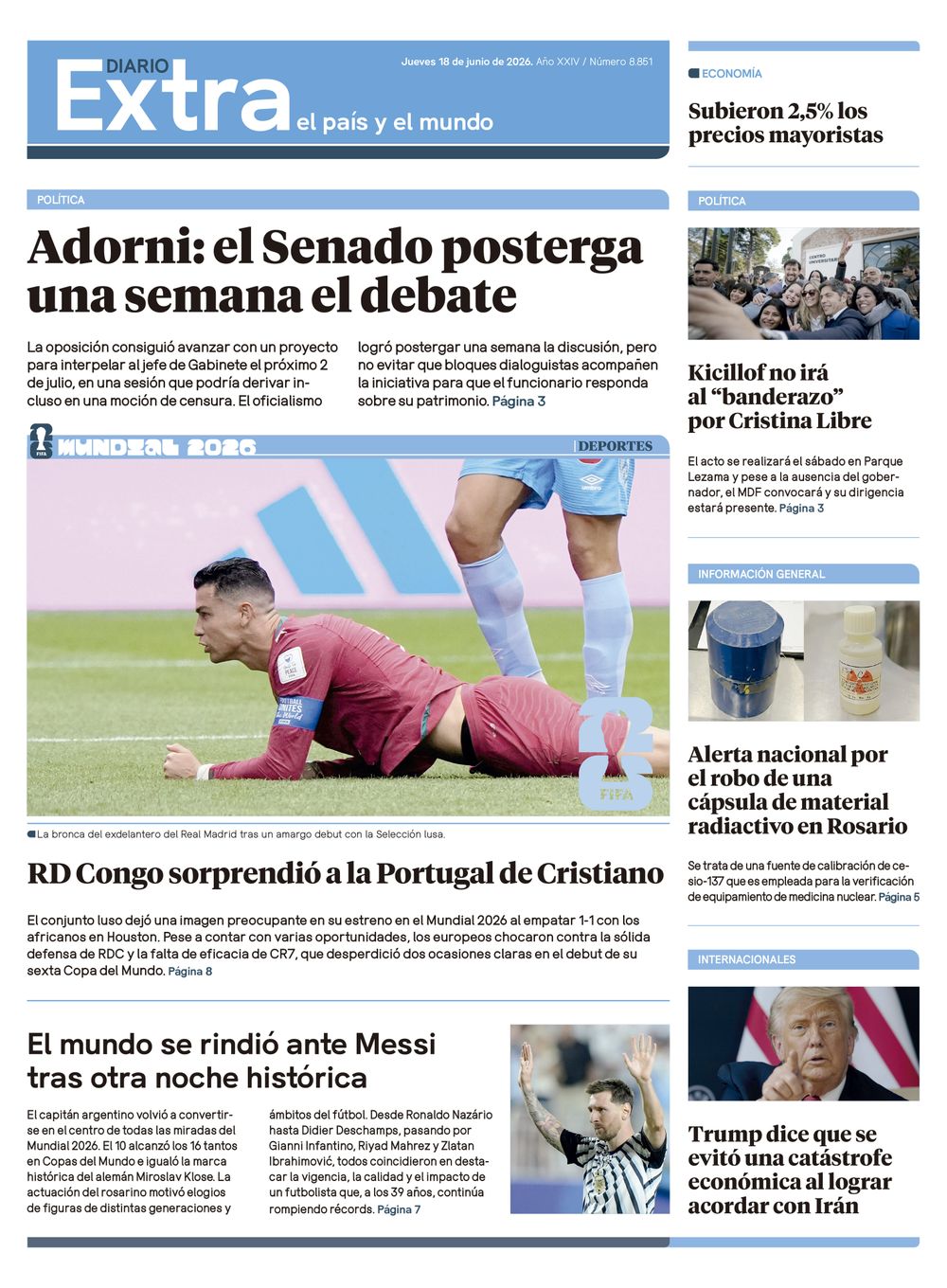 Tapa Diario Extra - 18-06