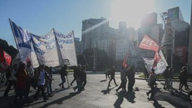 Manifestantes en un corte anterior de la Ruta 3.