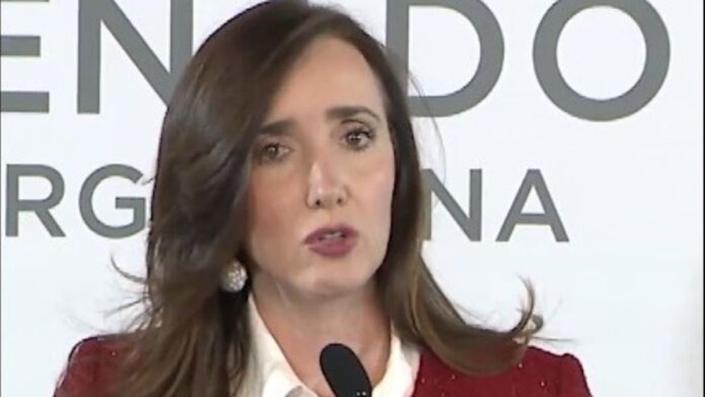 La vicepresidenta Victoria Villarruel, en el acto por el Día Internacional de la Conmemoración a las Víctimas del Terrorismo. - Captura de pantalla -