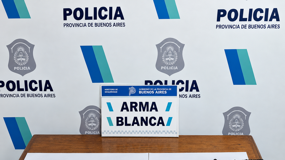 El arma incautada en la vivienda de Junín.