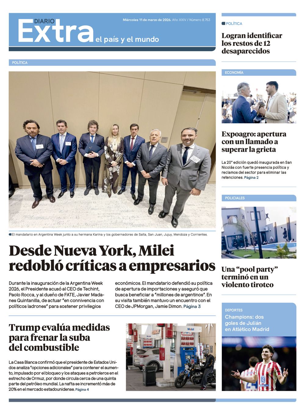Tapa Diario Extra - 11-03