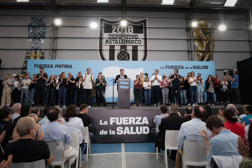 Kicillof durante su discurso en el congreso de salud en Pilar.&nbsp;