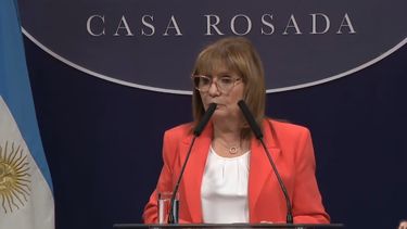 La ministra de Seguridad, Patricia Bullrich, anuncia el centro de operaciones de 9 de Julio.