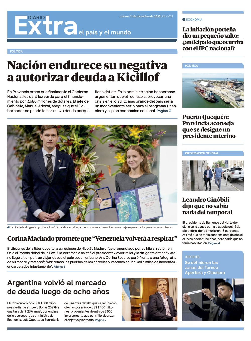 Tapa Diario Extra - 11-12