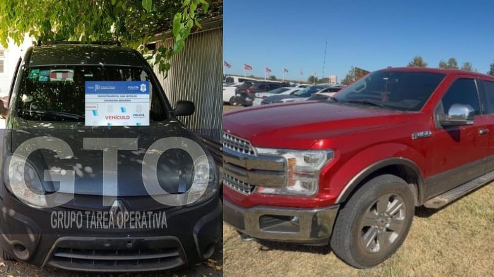 Las camionetas secuestradas por el Grupo Táctico Operativo en Expoagro.