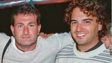 Gabriel Michi y José Luis Cabezas en Pinamar. Más que compañeros eran grandes amigos.
