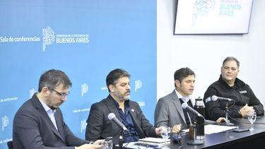 Axel Kicillof junto a Carlos Bianco, Javier Alonso y Juan Cuattromo.
