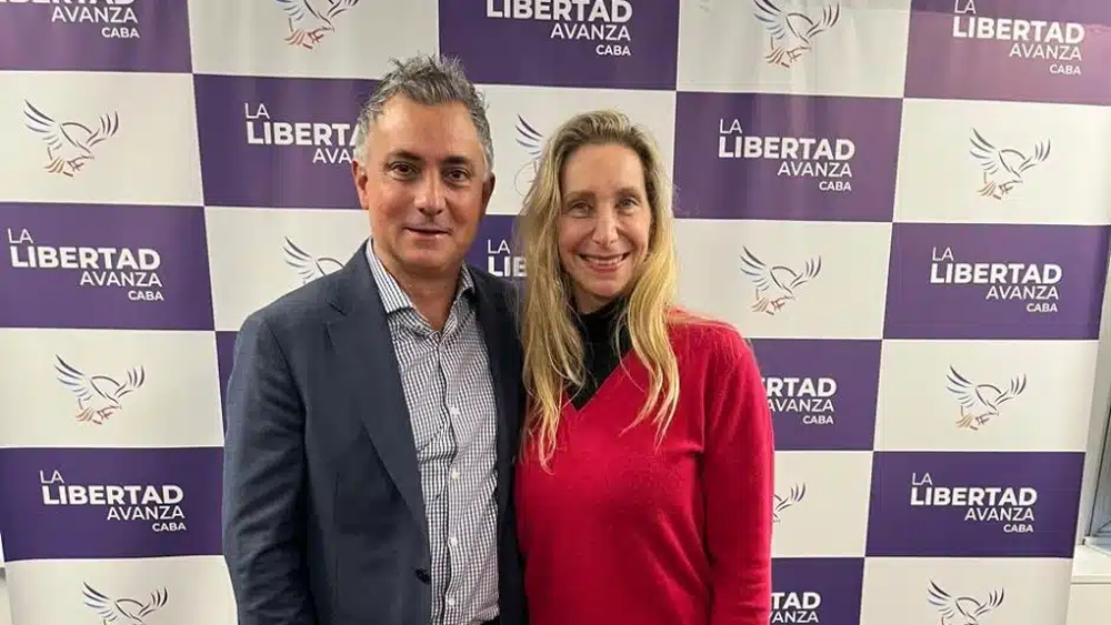 Sebastián Pareja y Karina Milei.&nbsp;