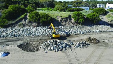 Las obras en la costa de Pehuén-Co, en el partido de Mar Chiquita. Las obras en la costa de Pehuén-Co, en el partido de Mar Chiquita.