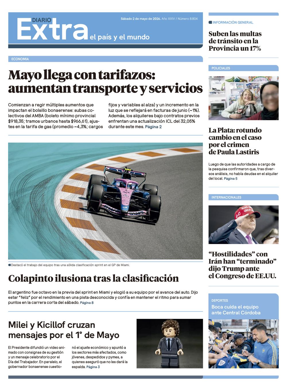 Tapa Diario Extra - 02-05