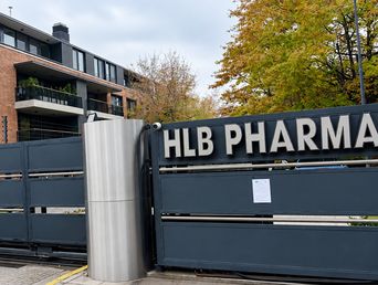 La entrada del laboratorio HLB Pharma en San Isidro.