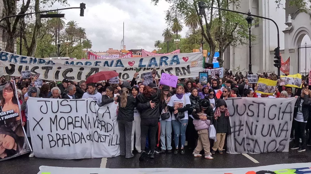 Un momento de la marcha por el triple crimen.&nbsp;