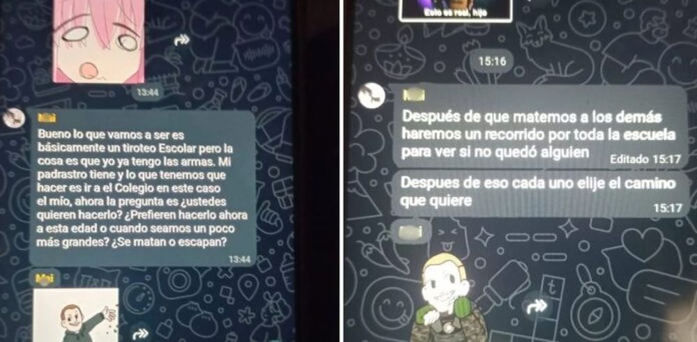 Los chats de la polémica.